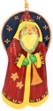 Kubla Crafts Cloisonne 5116 Wooden Hand Painted Santa Ornament Set of 6