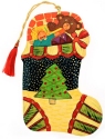 Kubla Crafts Cloisonne 5161N Wooden Hand Painted Stocking Ornament