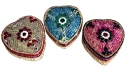 Kubla Crafts Capiz 5328 Glass Mosaic Heart Boxes Ornaments Set of 3