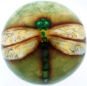 Kubla Crafts Capiz 1761 Capiz Ball Green Dragonfly