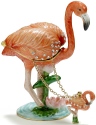 Kubla Crafts Bejeweled Enamel 4166FN Flamingo Box and Pendant