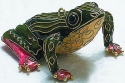Kubla Crafts Cloisonne 4821G Cloisonne Green Frog Ornament