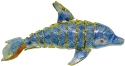 Kubla Crafts Cloisonne 4880LB Cloisonne Medium Dolphin Ornament Light Blue