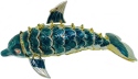 Kubla Crafts Cloisonne 4880T Cloisonne Medium Turquoise Dolphin Ornament