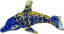 Kubla Crafts Cloisonne 4889B Cloisonne Small Dolphin Ornament Blue