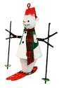 Kubla Crafts Cloisonne 6307BN Hand Painted Red Snowman Tin Ornament 