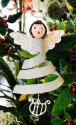 Kubla Crafts Cloisonne 6320 Hand Painted Angel Tin Ornament Set of 4