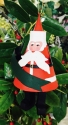 Kubla Crafts Cloisonne 6322 Hand Painted Santa Tin Ornament Set of 4