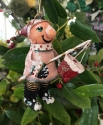 Kubla Crafts Cloisonne 6350BN Hand Painted Elf with Pail Tin Ornament