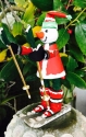 Kubla Crafts Cloisonne 6364 Hand Painted Tin Wobble Snowman Figurine Set of 3