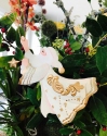 Kubla Crafts Cloisonne 6375 Hand Painted Tin Victorian Santa Ornament Set of 4