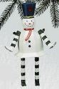 Kubla Crafts Cloisonne 6394N Hand Painted Tin Snowman Ornament Set of 4