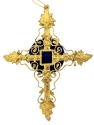 Kubla Crafts Cloisonne 6421 Filigree Gold Cross Ornament Set of 3