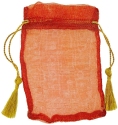 Kubla Crafts Cloisonne 6604ON Organza Small Gift Bag Orange Set of 6