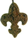 Kubla Crafts Cloisonne 6718BRN Zari Brown Fleur De Lis Ornament