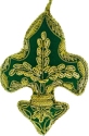 Kubla Crafts Cloisonne 6718G Zari Green Fleur De Lis Ornament