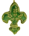 Kubla Crafts Cloisonne 6718GRN Zari Fleur De Lis Ornament