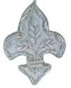 Kubla Crafts Cloisonne 6718SN Zari Silver Fleur De Lis Ornament
