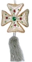 Kubla Crafts Cloisonne 6733S Zari Cross Ornament Set of 3