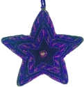 Kubla Crafts Cloisonne 6740PU Zari Star Ornament Purple