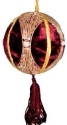 Kubla Crafts Cloisonne 6749 Zari Velvet Red Ball Ornament