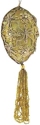 Kubla Crafts Cloisonne 6754 Zari Gold Egg Ornament Set of 3