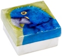 Kubla Crafts Capiz KUB 7 1233 Blue Parrot Capiz Box