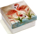 Kubla Crafts Capiz 1565 Capiz Box Large Flamingo