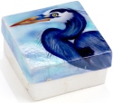 Kubla Crafts Capiz 1714 Capiz Box Blue Heron