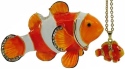 Kubla Crafts Bejeweled Enamel 3051CN Clownfish Box and Necklace