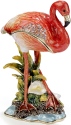 Kubla Crafts Bejeweled Enamel 3234- Pink Flamingo Box