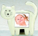 Kubla Crafts Bejeweled Enamel 3646 White Cat Frame