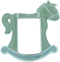 Kubla Crafts Bejeweled Enamel 3655B Enamel Teal Rocking Horse Frame