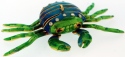 Kubla Crafts Cloisonne 4778GR Bejeweled Art Crab Ornament Green