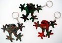Kubla Crafts Bejeweled Enamel 7704 Frog Key Ring Set of 12