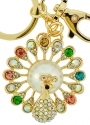 Kubla Crafts Bejeweled Enamel 8106 Peacock Key Ring Set of 2