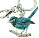 Kubla Crafts Bejeweled Enamel 8111 Bluebird Key Ring Set of 2