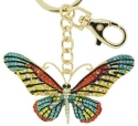 Kubla Crafts Bejeweled Enamel 8114 Butterfly Key Ring Set of 2