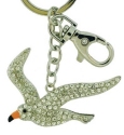 Kubla Crafts Bejeweled Enamel 8115 Seagull Key Ring Set of 2