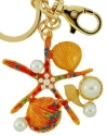 Kubla Crafts Bejeweled Enamel 8117 Starfish Key Ring Set of 2