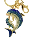 Kubla Crafts Bejeweled Enamel 8118 Dolphin Key Ring Set of 2