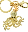 Kubla Crafts Bejeweled Enamel 8120 Octopus Key Ring Set of 2