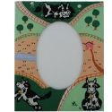 Kubla Crafts Soft Sculpture 8584 Cow In Meadow Photo Frame Picture