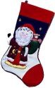 Kubla Crafts Soft Sculpture 8752 Old Fashion Satin Santa Christmas Stocking