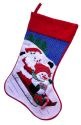 Kubla Crafts Soft Sculpture 8770 Santa and Snowman Sleigh Ride Christmas Stocking