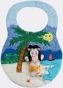 Kubla Crafts Soft Sculpture 8804 Hula Girl On Beach Bib