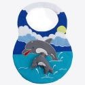 Kubla Crafts Soft Sculpture 8812 3 D Dolphin Critter Bib