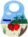 Kubla Crafts Soft Sculpture 8841 Lion Appliqued Bib