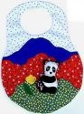 Kubla Crafts Soft Sculpture 8842 Panda Bear Appliqued Bib