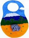 Kubla Crafts Soft Sculpture 8844 Elephant Appliqued Bib